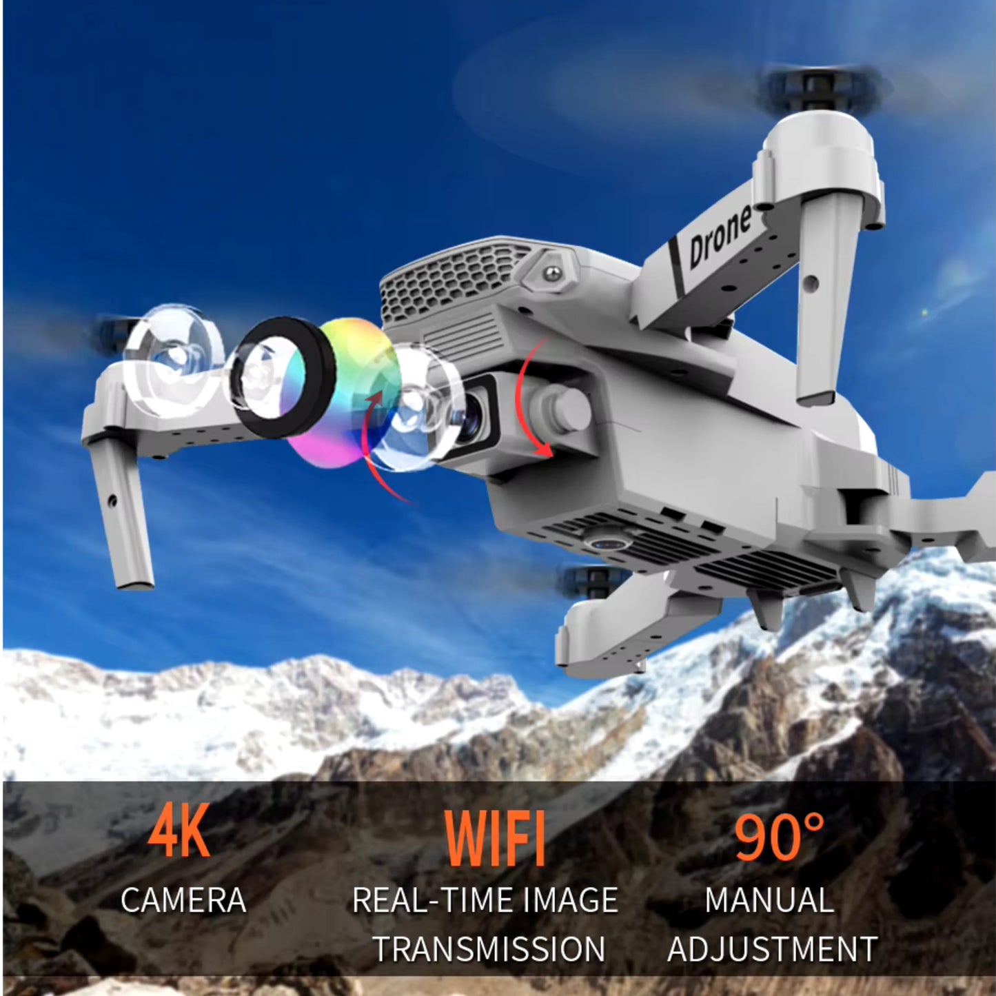 Dron profesional E88 4K gran angular